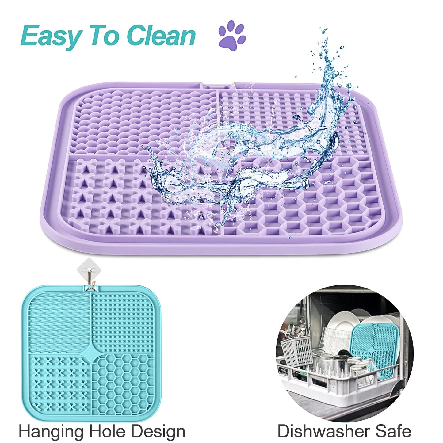 Lick Mat for Dogs (& Cats) 2 Pack with Suction Cups