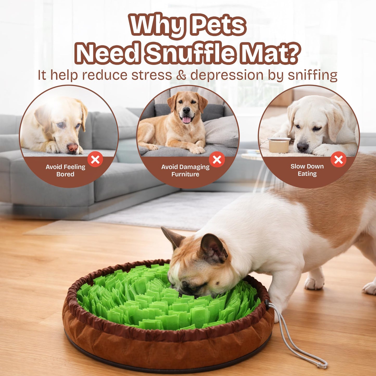 Travel-Friendly Snuffle Mat Encourages Foraging. Crafted for Daily Enrichment. Dog sniff mat features for slow eating habits (Rose Red Orange).