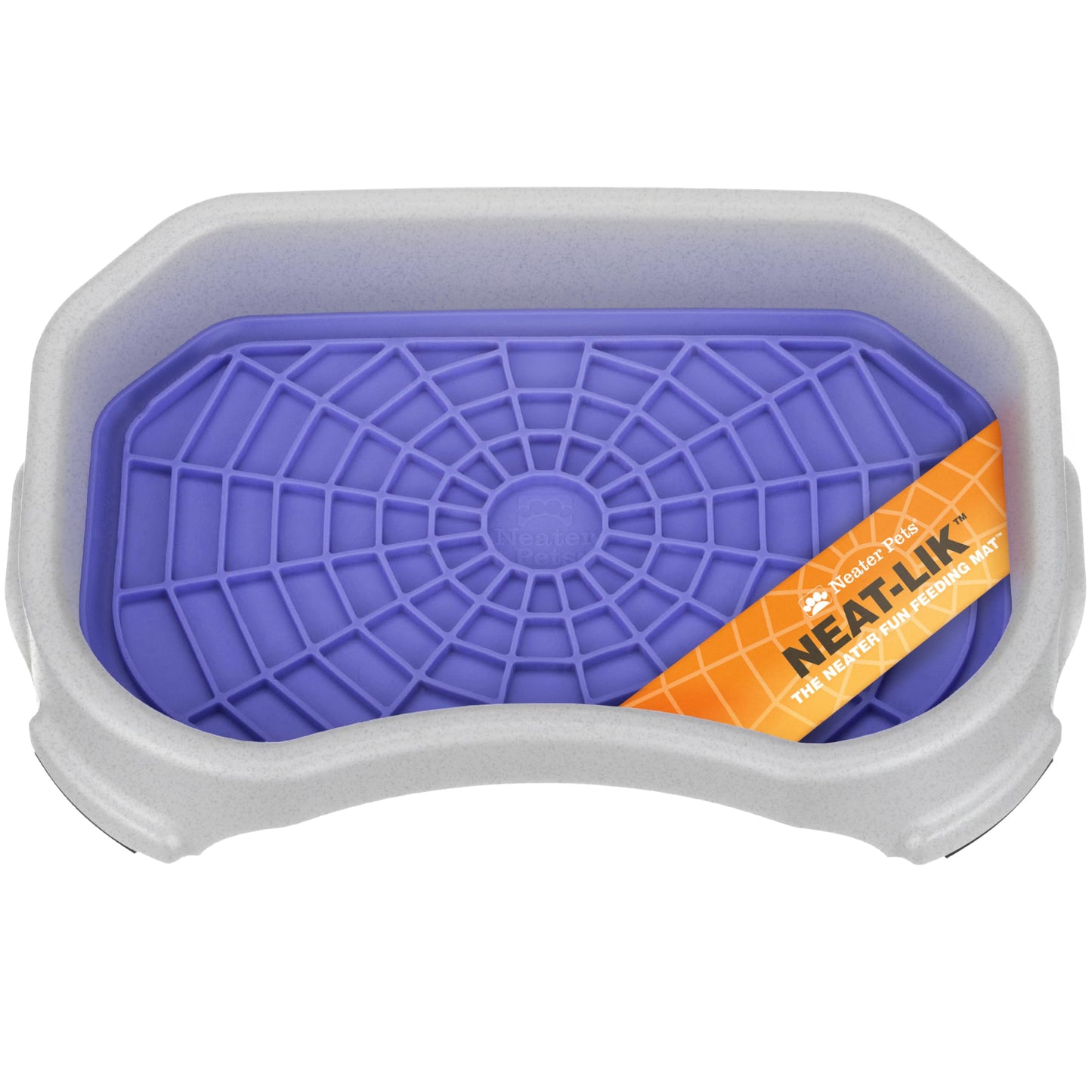 Dog Interactive Treat Licking Mat with Mess-Proof Tray (Purple & Green/Gunmetal)