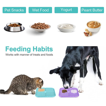 Lick Mat for Dogs (& Cats) 2 Pack with Suction Cups
