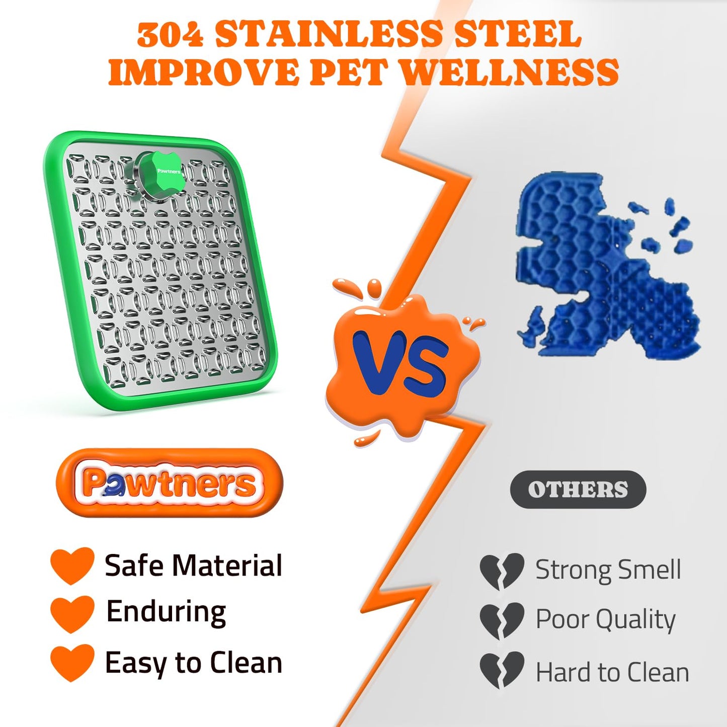 2 Pack Stainless Steel Lick Mat or Slow Feeder Mat for Boredom & Anxiety Reduction, Crate Lick Mat, Bathing Grooming, Slow Feeding, for Large Breed Dogs and Cats