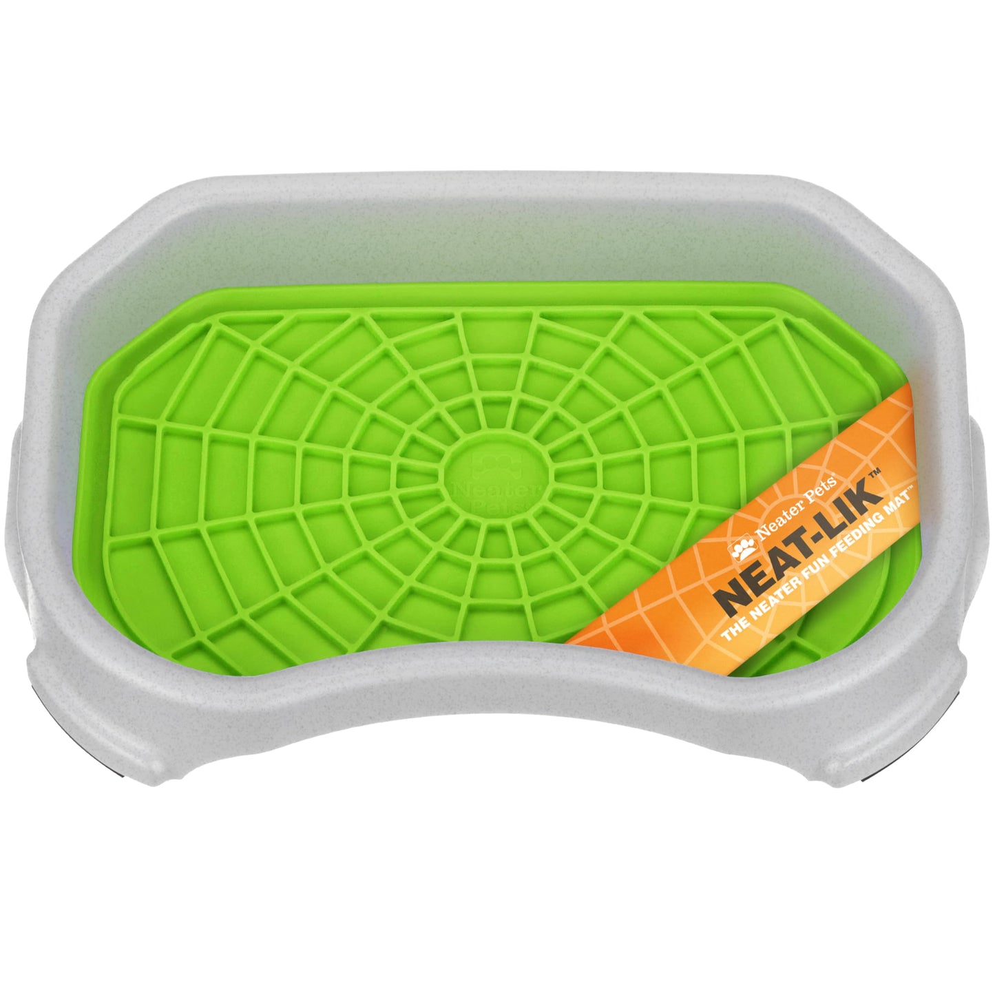 Dog Interactive Treat Licking Mat with Mess-Proof Tray (Purple & Green/Gunmetal)