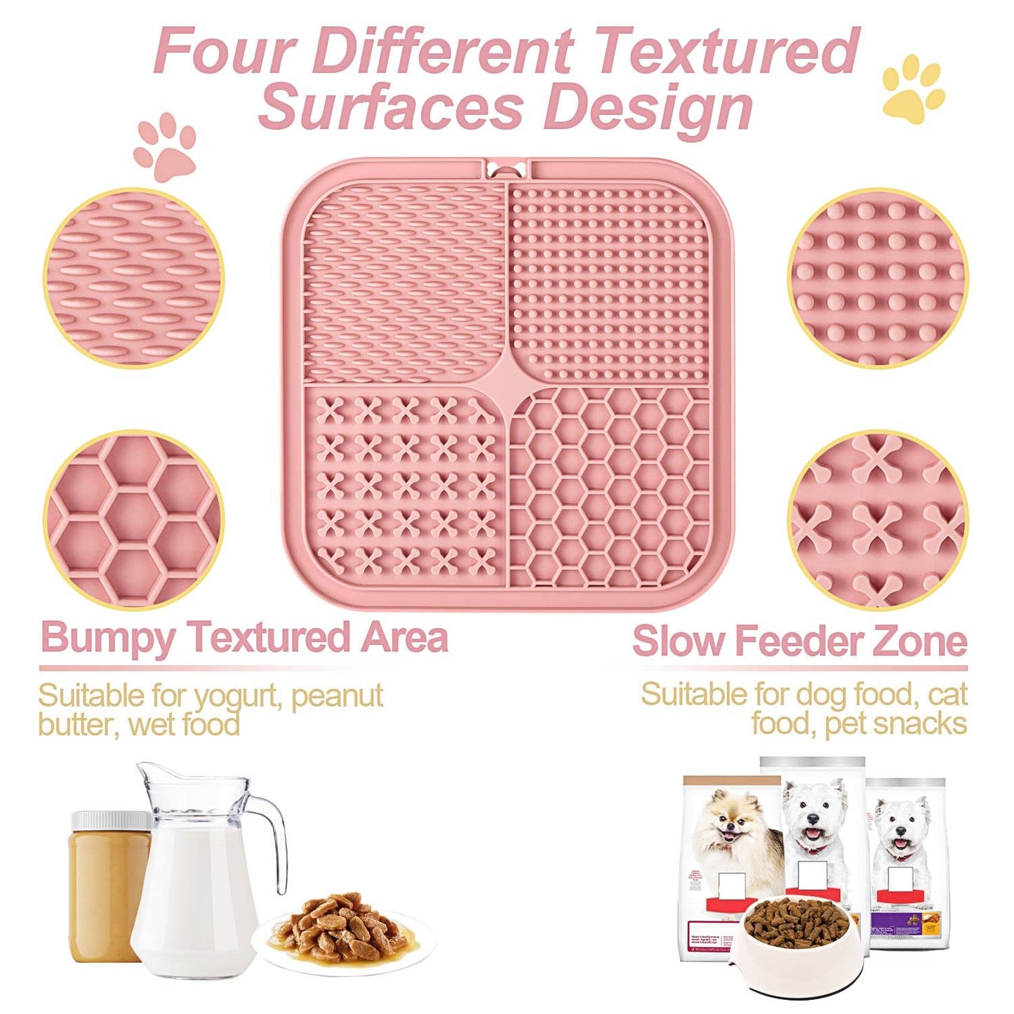 Lick Mat for Dogs (& Cats) 2 Pack with Suction Cups