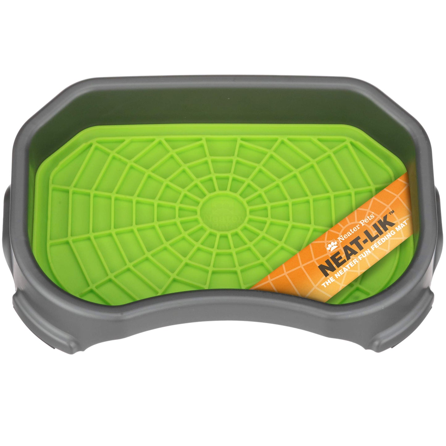 Dog Interactive Treat Licking Mat with Mess-Proof Tray (Purple & Green/Gunmetal)