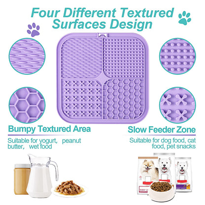 Lick Mat for Dogs (& Cats) 2 Pack with Suction Cups