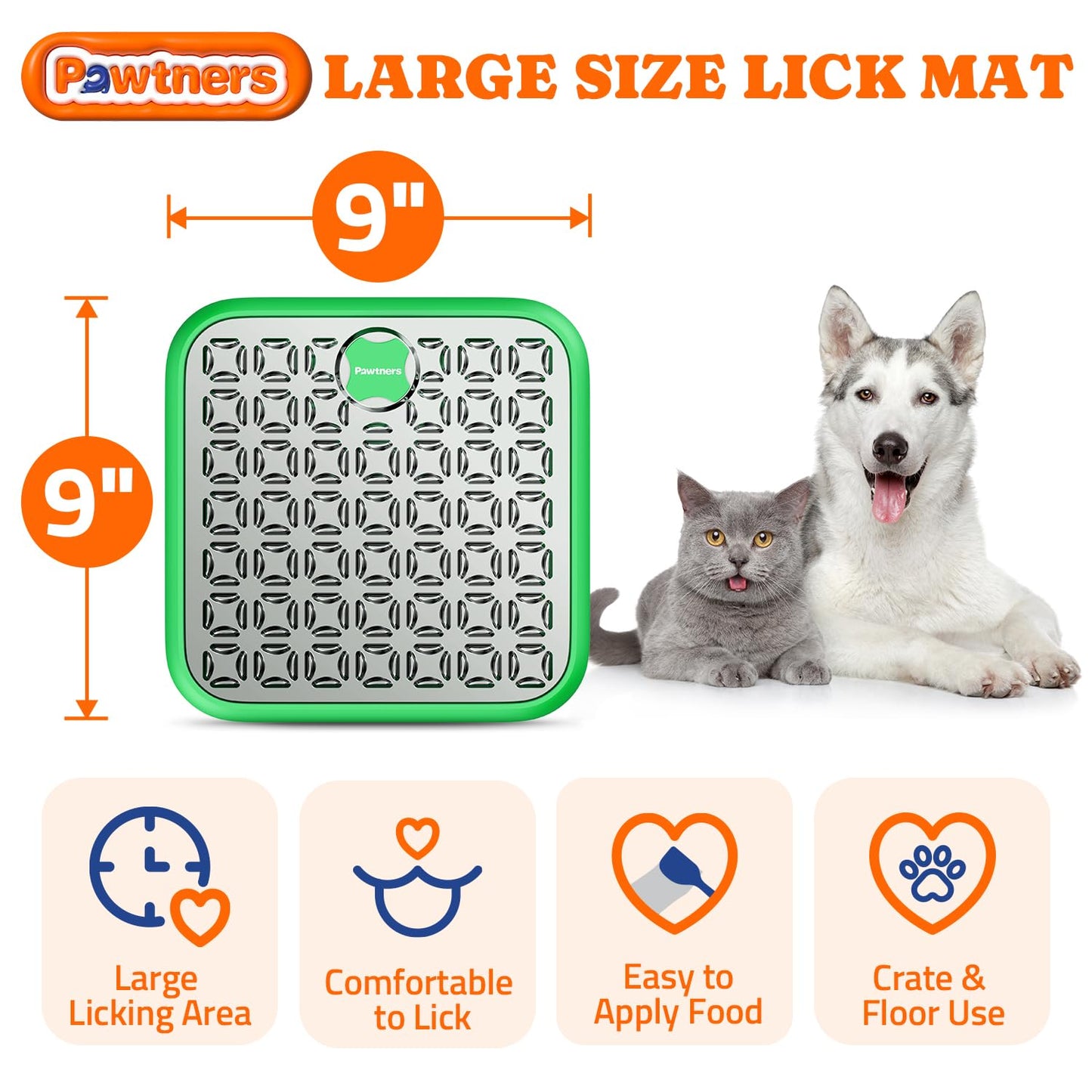 2 Pack Stainless Steel Lick Mat or Slow Feeder Mat for Boredom & Anxiety Reduction, Crate Lick Mat, Bathing Grooming, Slow Feeding, for Large Breed Dogs and Cats