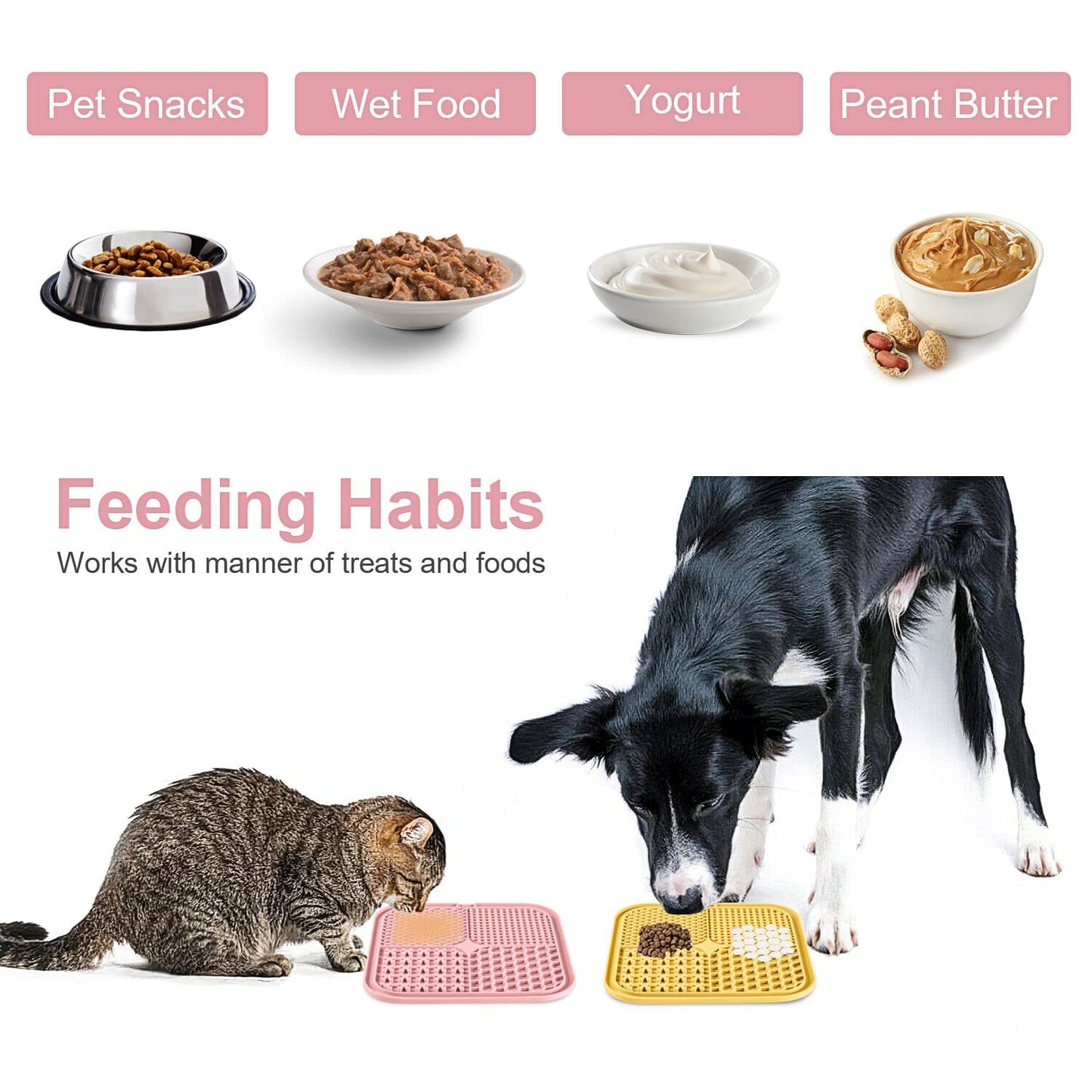 Lick Mat for Dogs (& Cats) 2 Pack with Suction Cups