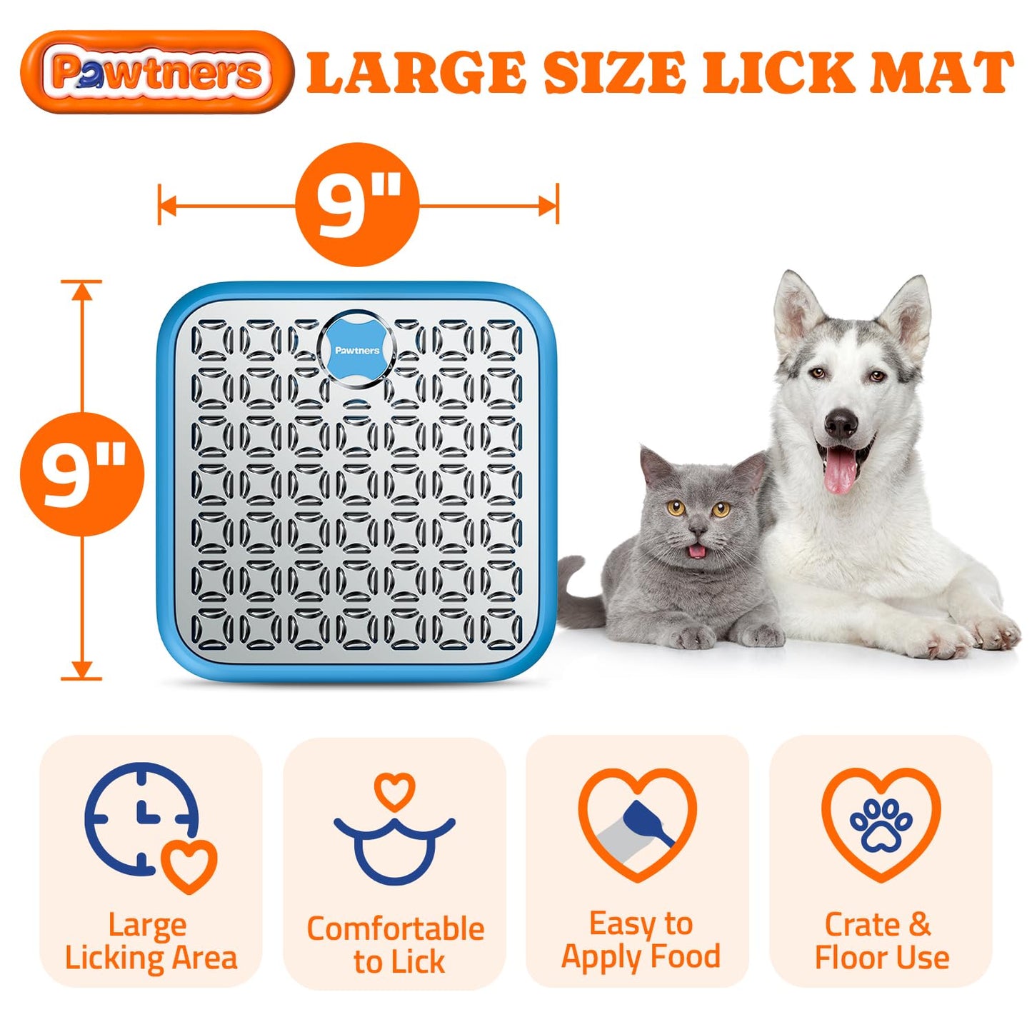 2 Pack Stainless Steel Lick Mat or Slow Feeder Mat for Boredom & Anxiety Reduction, Crate Lick Mat, Bathing Grooming, Slow Feeding, for Large Breed Dogs and Cats