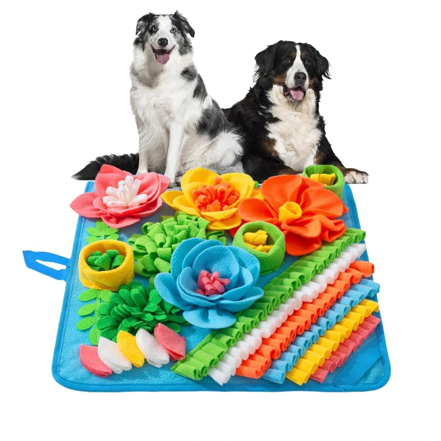 Snuffle Mat Puzzle Toy for Large or Medium Dogs - Slow Feeder, Reduce Boredom, Mental Stimulation.  Fun Foraging Mat