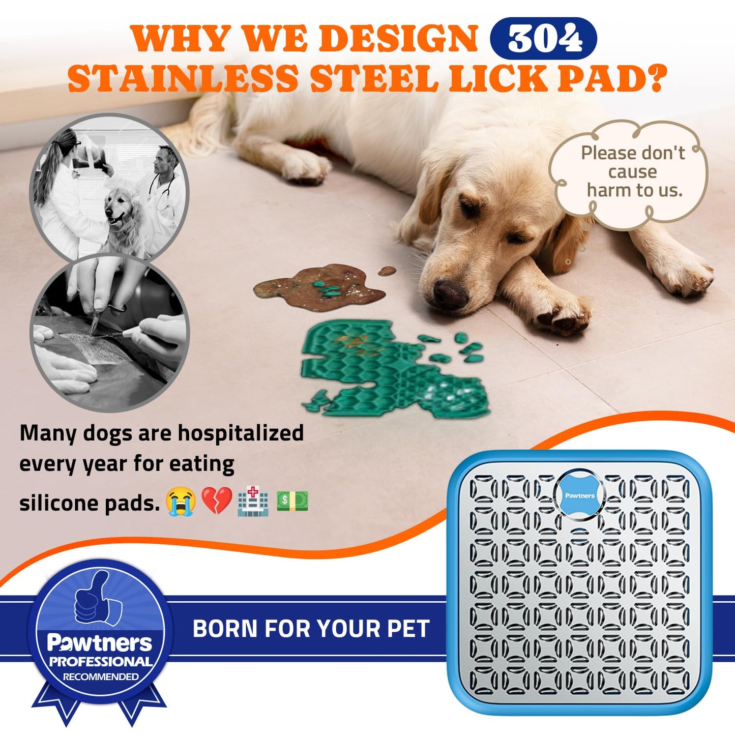2 Pack Stainless Steel Lick Mat or Slow Feeder Mat for Boredom & Anxiety Reduction, Crate Lick Mat, Bathing Grooming, Slow Feeding, for Large Breed Dogs and Cats