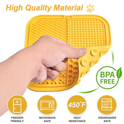 Lick Mat for Dogs (& Cats) 2 Pack with Suction Cups