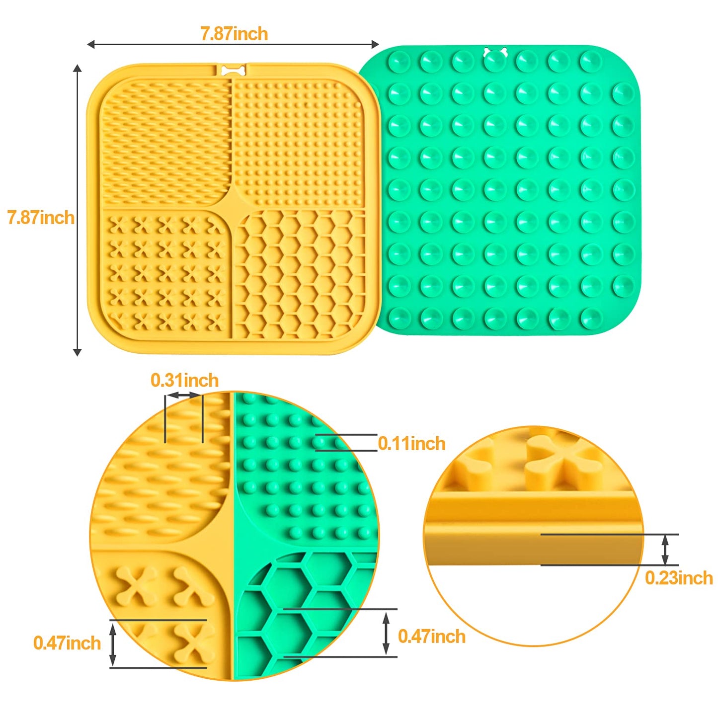 Lick Mat for Dogs (& Cats) 2 Pack with Suction Cups