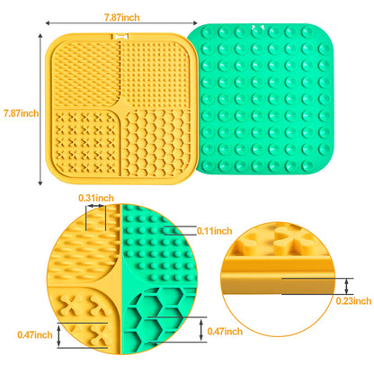 Lick Mat for Dogs (& Cats) 2 Pack with Suction Cups