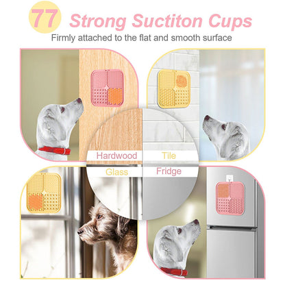 Lick Mat for Dogs (& Cats) 2 Pack with Suction Cups
