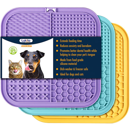 Lick Mat for Dogs (& Cats) 2 Pack with Suction Cups