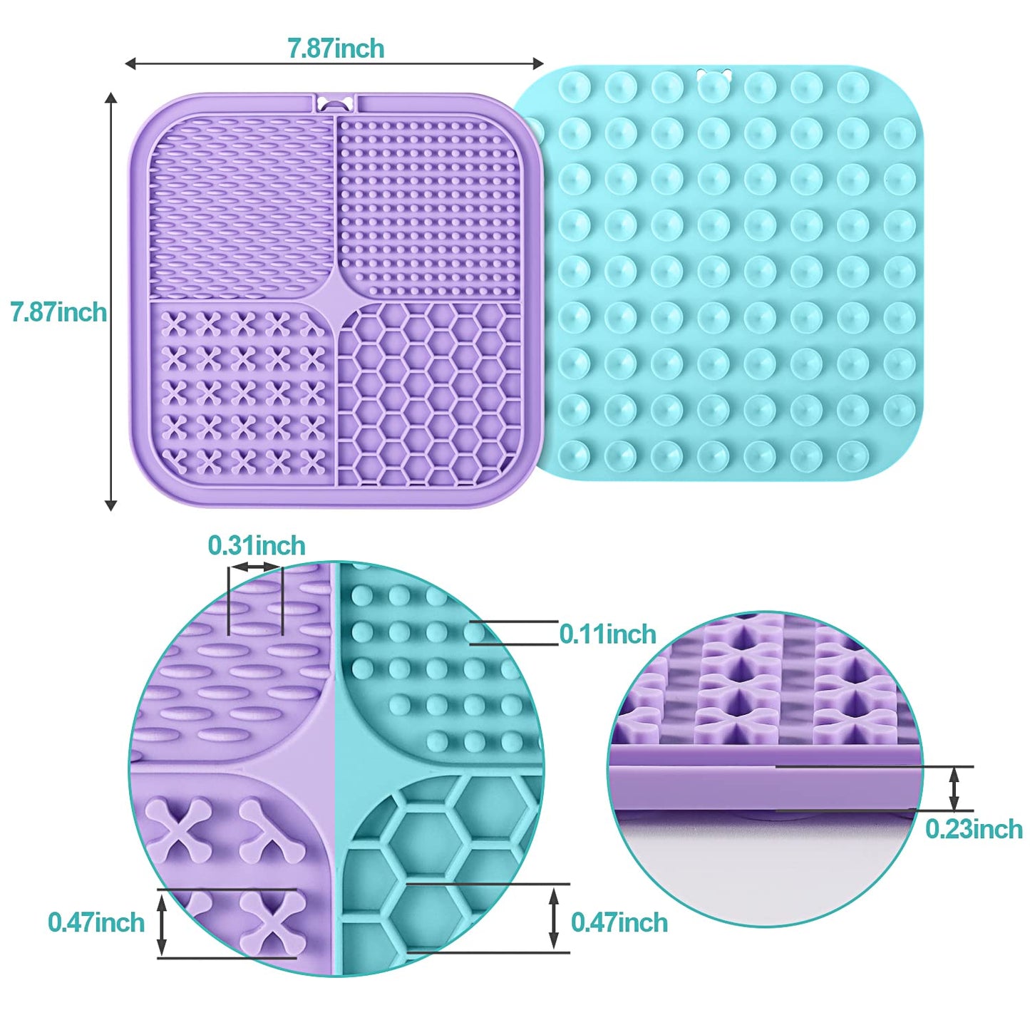 Lick Mat for Dogs (& Cats) 2 Pack with Suction Cups