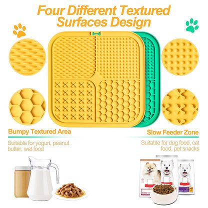 Lick Mat for Dogs (& Cats) 2 Pack with Suction Cups