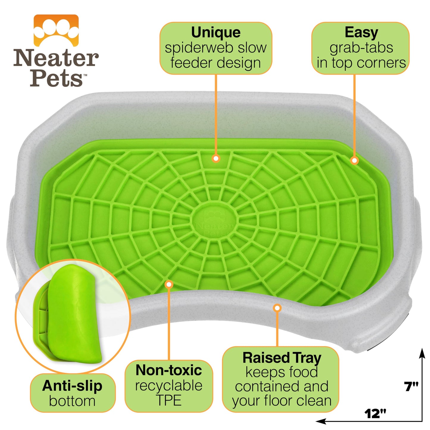 Dog Interactive Treat Licking Mat with Mess-Proof Tray (Purple & Green/Gunmetal)