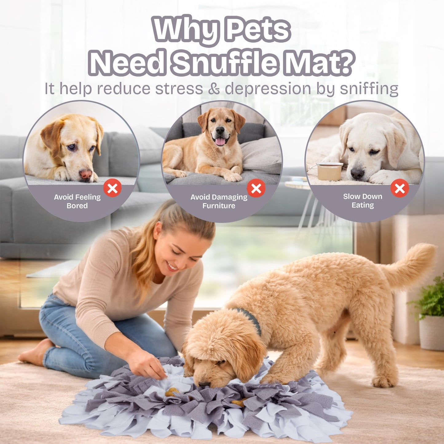 Travel-Friendly Snuffle Mat Encourages Foraging. Crafted for Daily Enrichment. Dog sniff mat features for slow eating habits (Rose Red Orange).