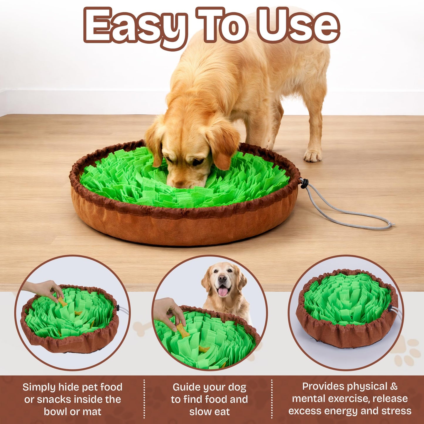 Travel-Friendly Snuffle Mat Encourages Foraging. Crafted for Daily Enrichment. Dog sniff mat features for slow eating habits (Rose Red Orange).