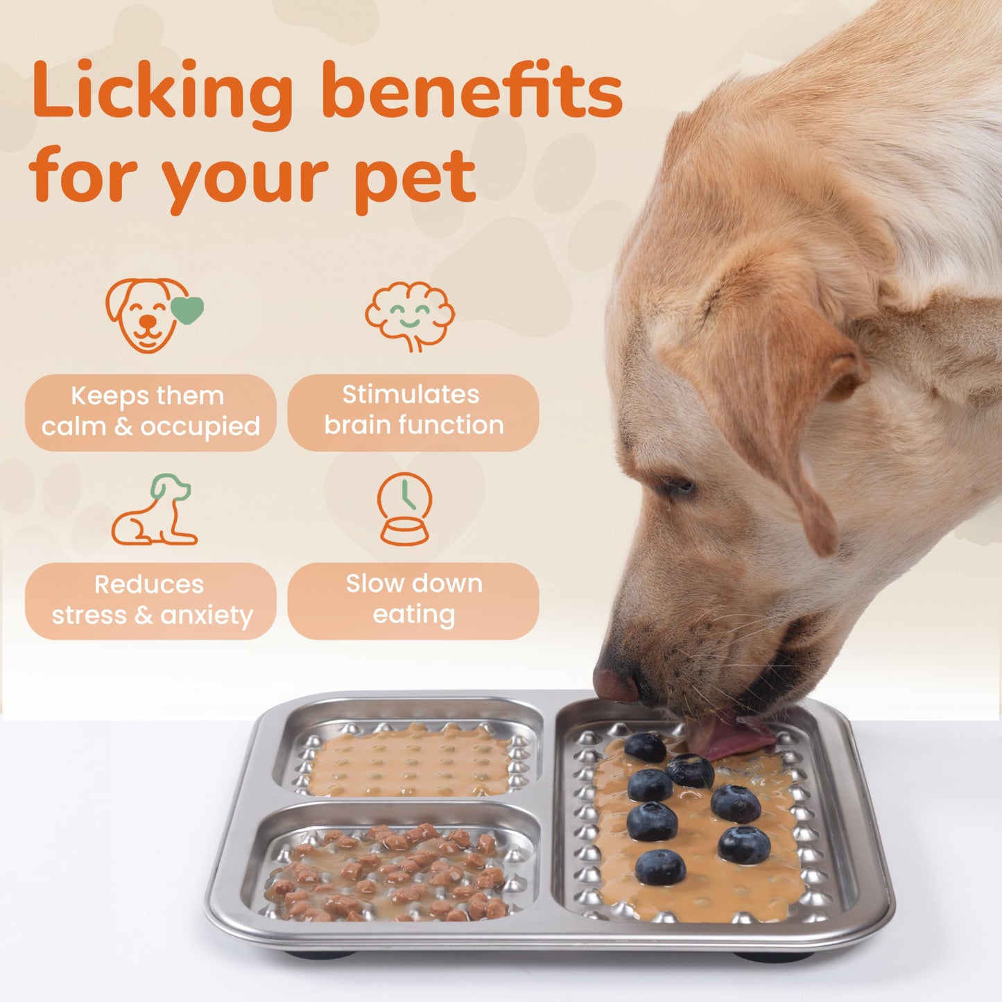 2 Pack - Stainless Steel Chew-Proof Dog Lick Mat with Large Suction Cups, Non-Slip Slow Feeder Pad with for Anxiety Relief, Bathing & Grooming Time