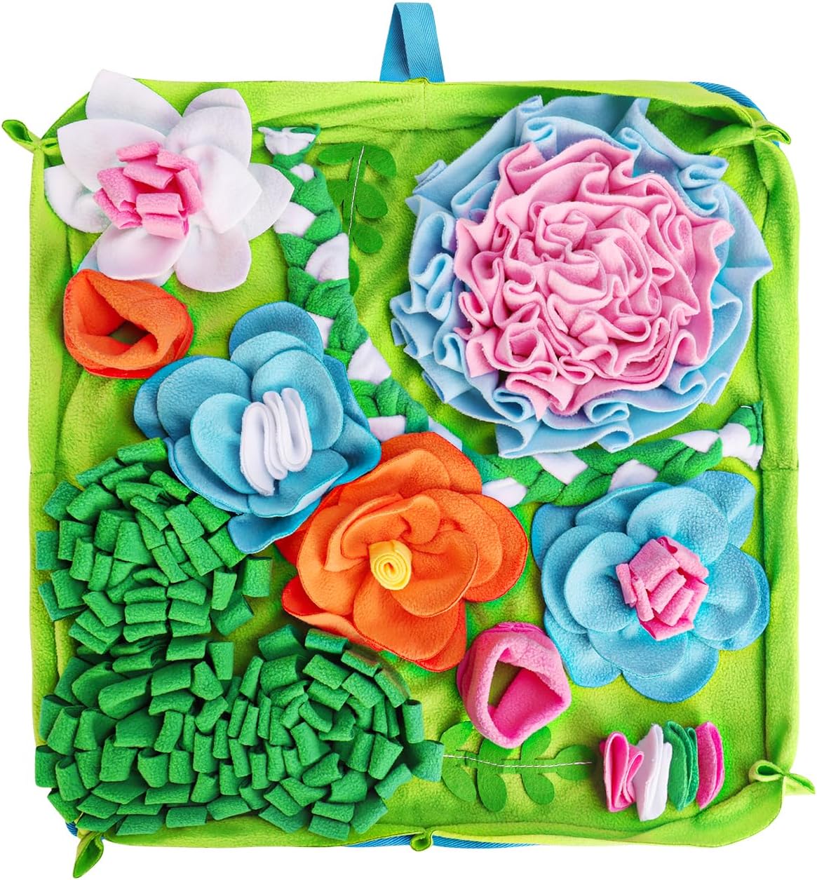 Interactive Snuffle Mat Puzzle for Dogs. Slow Feeding Game Encourages Natural Foraging Skill.  19.7''x19.7''Easy to Clean, Durable