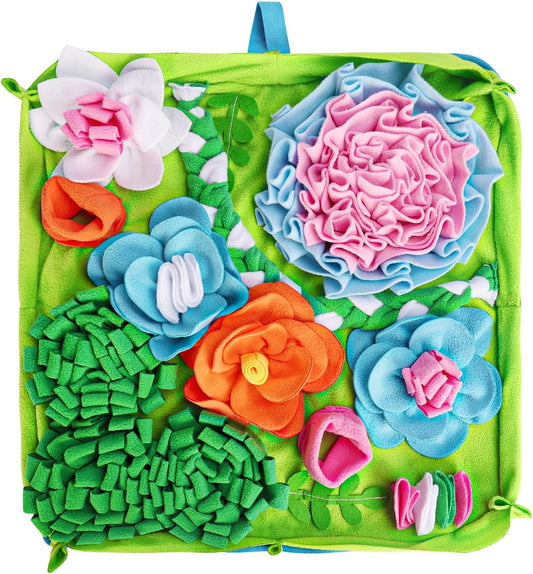 Interactive Snuffle Mat Puzzle for Dogs. Slow Feeding Game Encourages Natural Foraging Skill.  19.7''x19.7''Easy to Clean, Durable