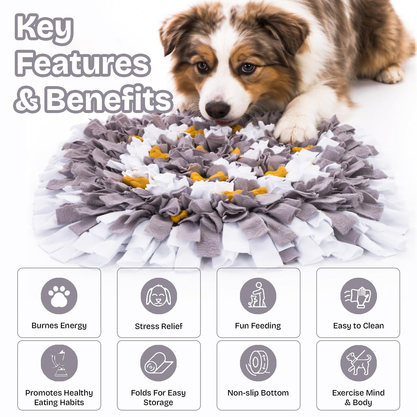 Travel-Friendly Snuffle Mat Encourages Foraging. Crafted for Daily Enrichment. Dog sniff mat features for slow eating habits (Rose Red Orange).