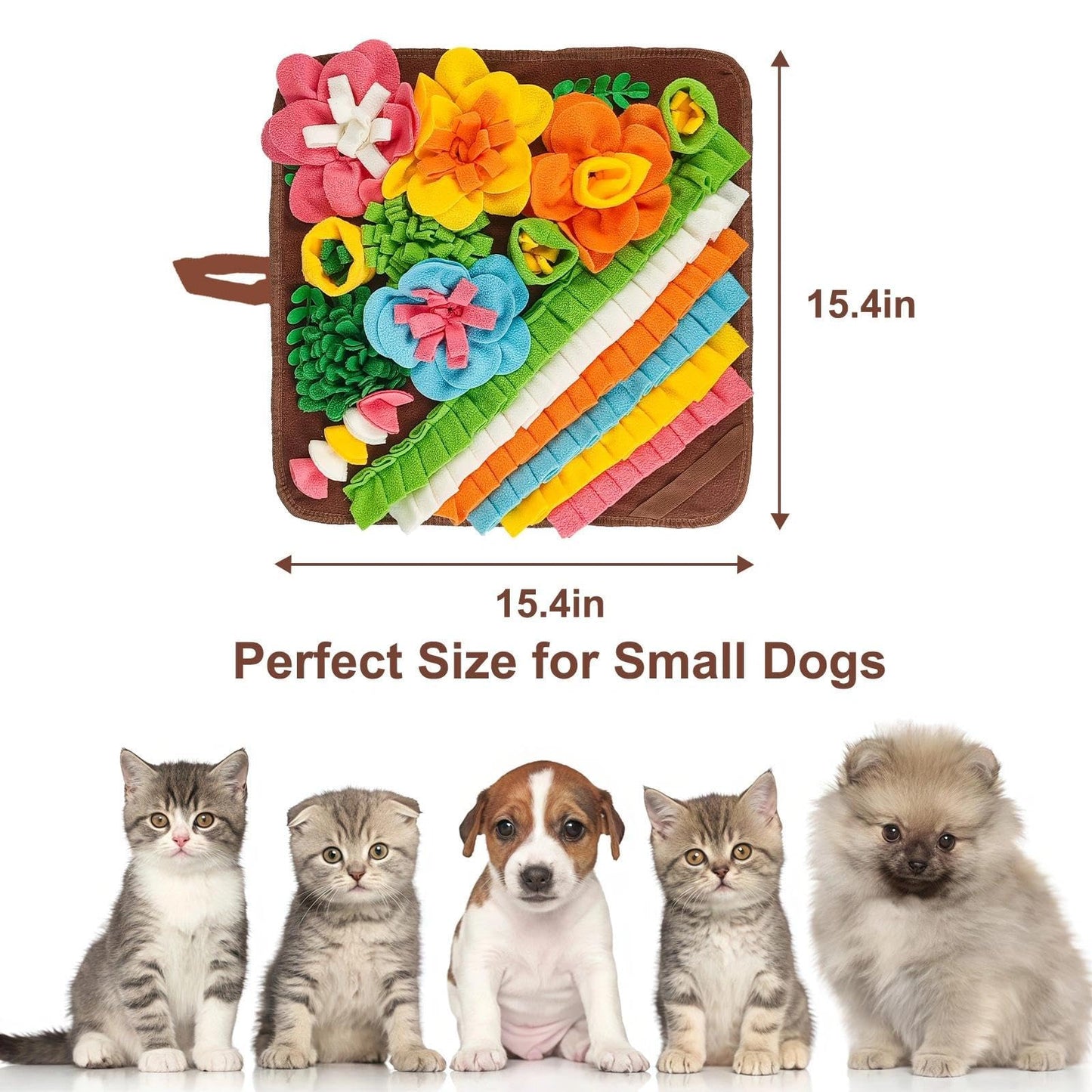 Snuffle Mat Puzzle Toy for Large or Medium Dogs - Slow Feeder, Reduce Boredom, Mental Stimulation.  Fun Foraging Mat