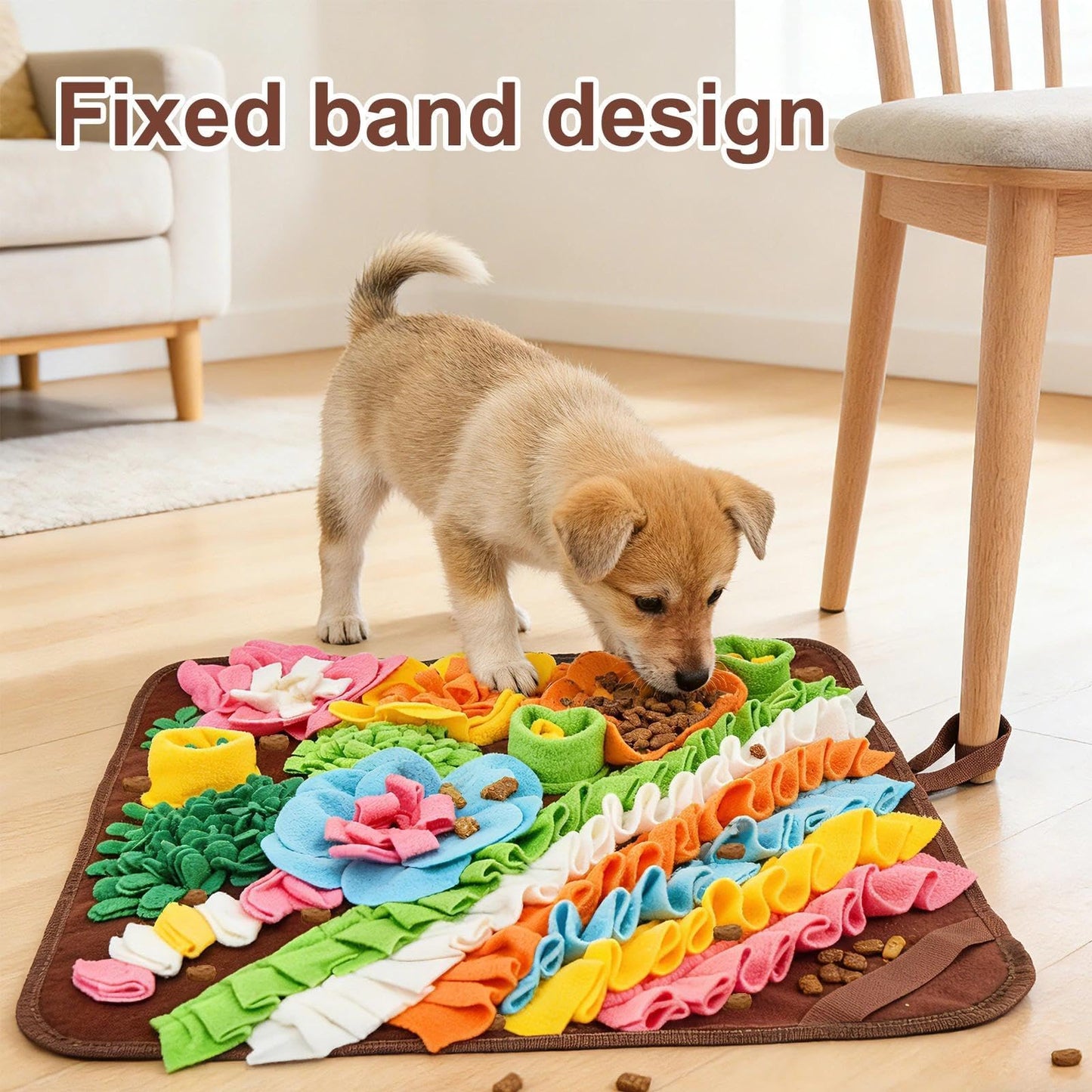 Snuffle Mat Puzzle Toy for Large or Medium Dogs - Slow Feeder, Reduce Boredom, Mental Stimulation.  Fun Foraging Mat