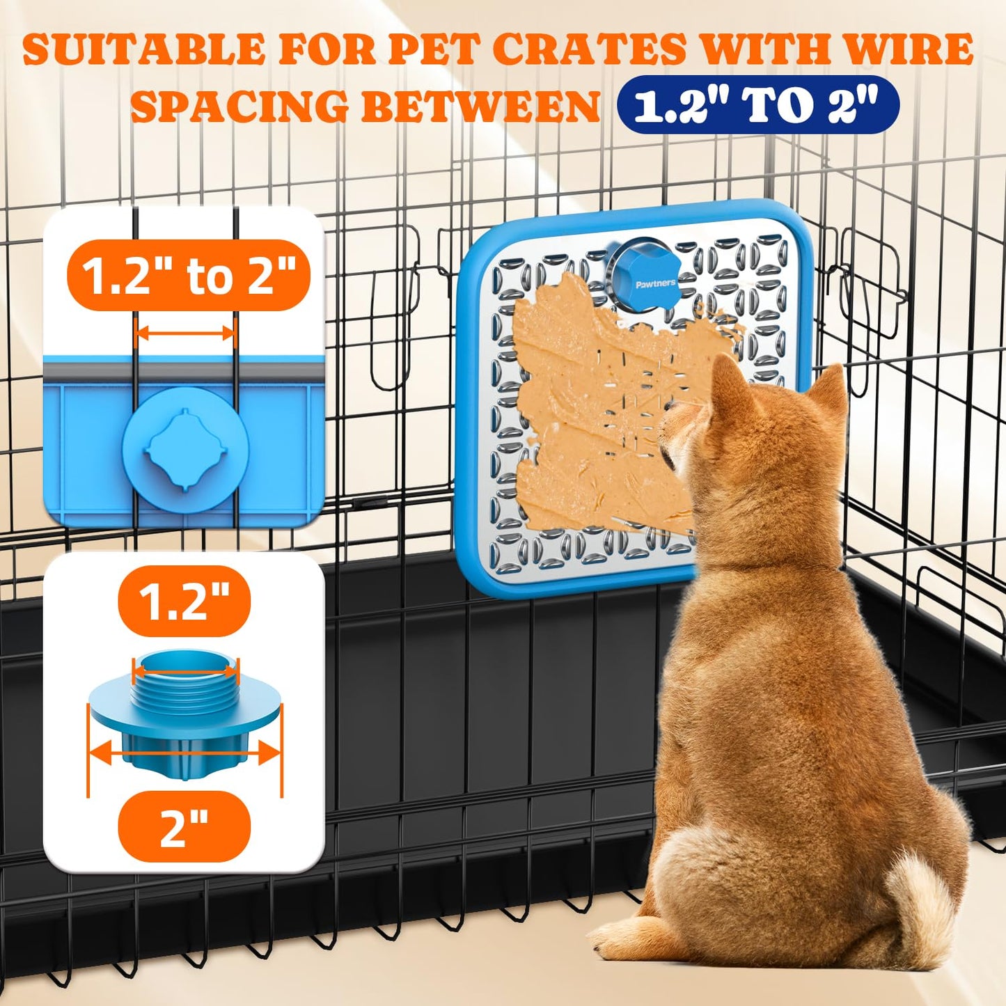 2 Pack Stainless Steel Lick Mat or Slow Feeder Mat for Boredom & Anxiety Reduction, Crate Lick Mat, Bathing Grooming, Slow Feeding, for Large Breed Dogs and Cats