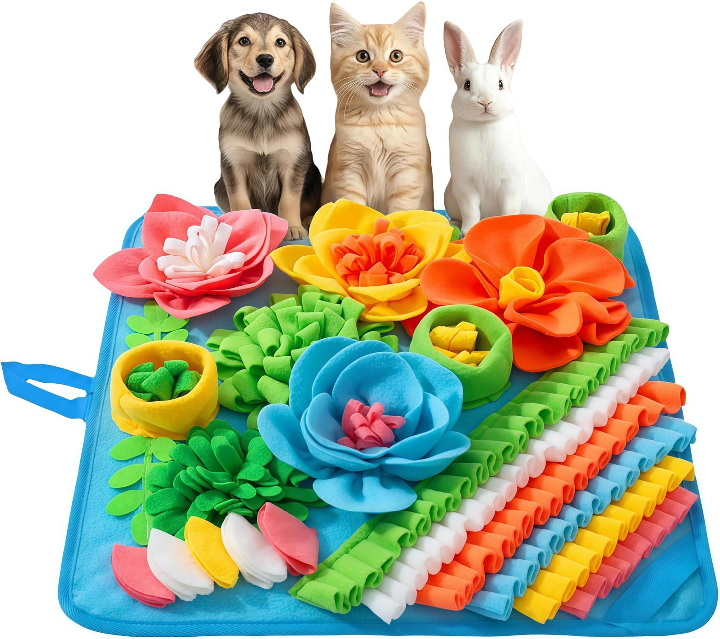 Snuffle Mat Puzzle Toy for Large or Medium Dogs - Slow Feeder, Reduce Boredom, Mental Stimulation.  Fun Foraging Mat