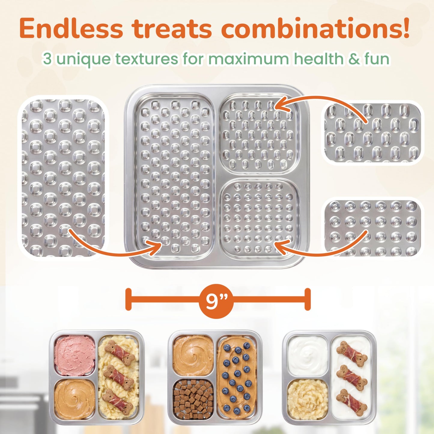 2 Pack - Stainless Steel Chew-Proof Dog Lick Mat with Large Suction Cups, Non-Slip Slow Feeder Pad with for Anxiety Relief, Bathing & Grooming Time