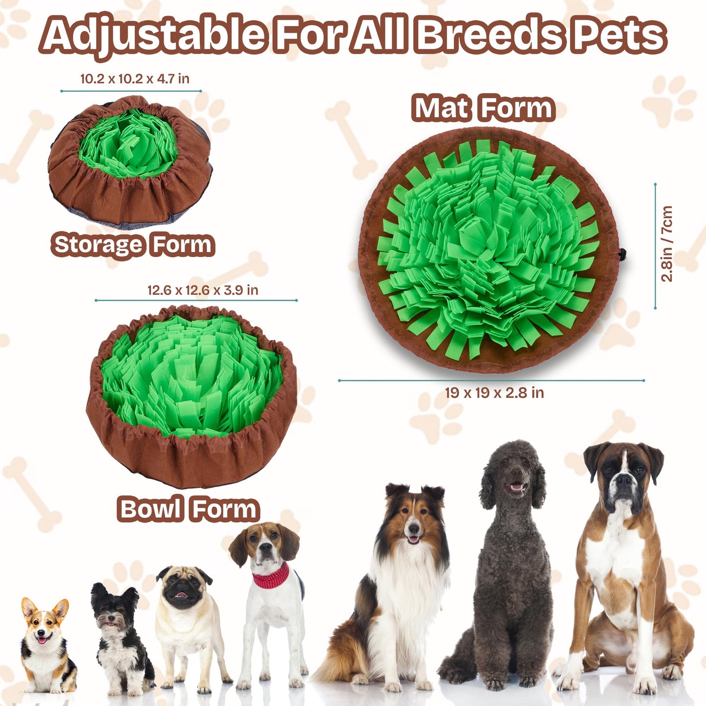 Travel-Friendly Snuffle Mat Encourages Foraging. Crafted for Daily Enrichment. Dog sniff mat features for slow eating habits (Rose Red Orange).