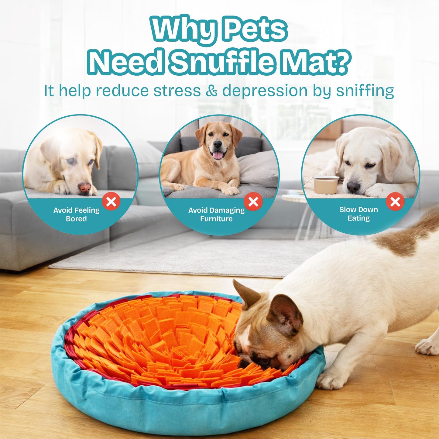 Travel-Friendly Snuffle Mat Encourages Foraging. Crafted for Daily Enrichment. Dog sniff mat features for slow eating habits (Rose Red Orange).