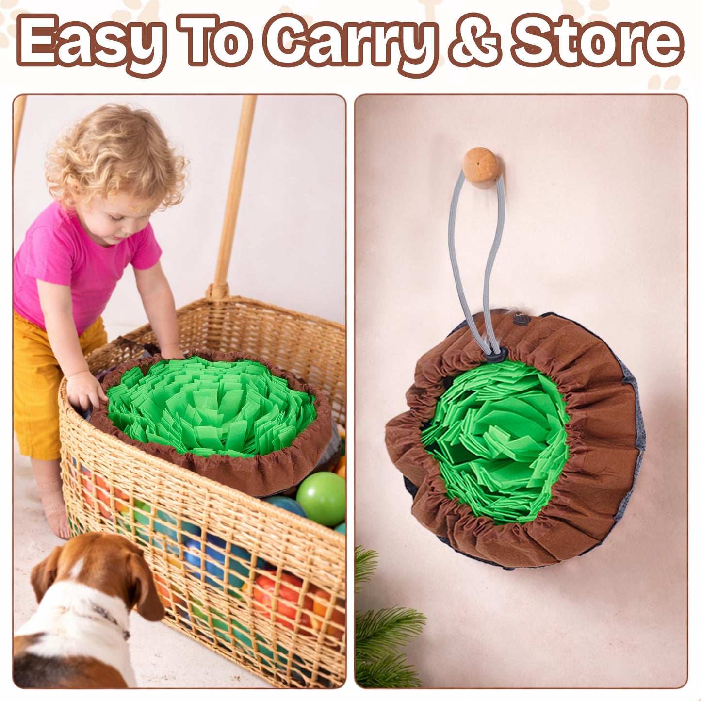 Travel-Friendly Snuffle Mat Encourages Foraging. Crafted for Daily Enrichment. Dog sniff mat features for slow eating habits (Rose Red Orange).