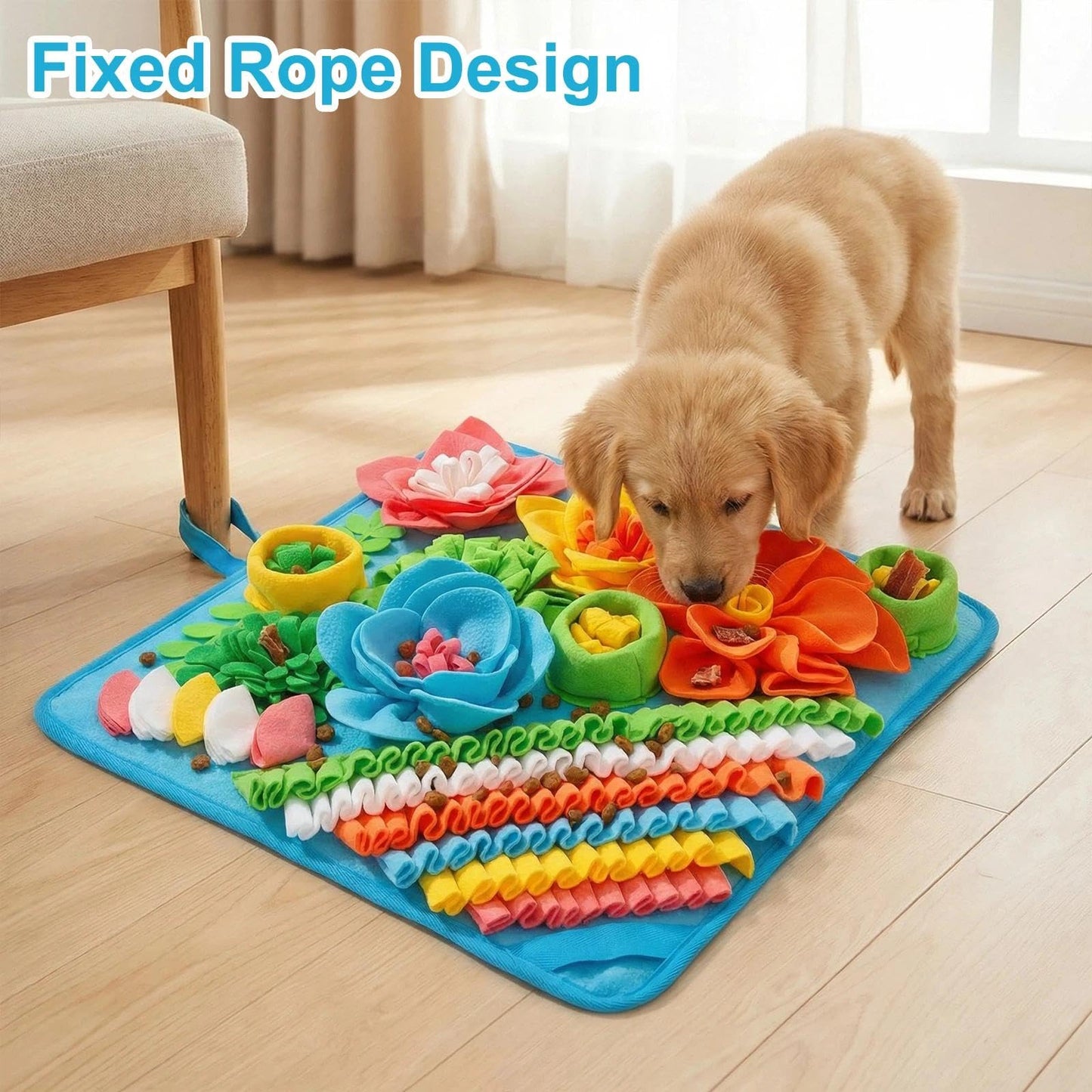 Snuffle Mat Puzzle Toy for Large or Medium Dogs - Slow Feeder, Reduce Boredom, Mental Stimulation.  Fun Foraging Mat