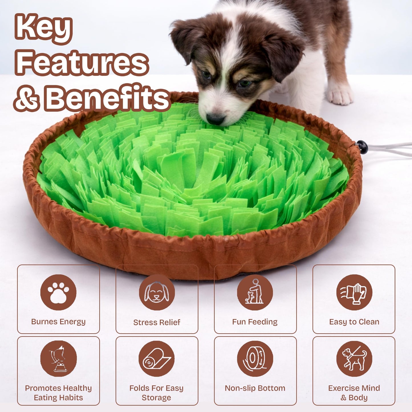 Travel-Friendly Snuffle Mat Encourages Foraging. Crafted for Daily Enrichment. Dog sniff mat features for slow eating habits (Rose Red Orange).