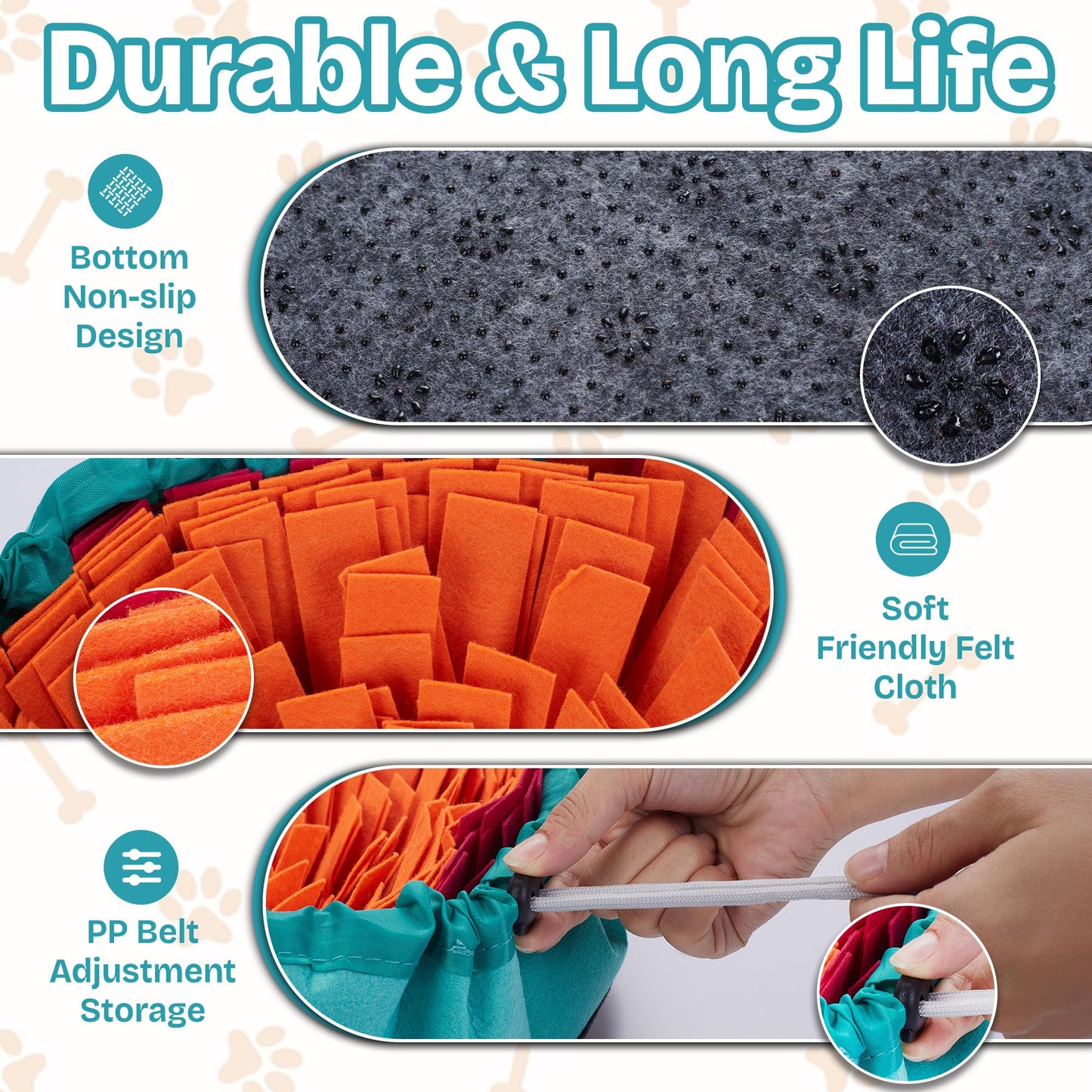 Travel-Friendly Snuffle Mat Encourages Foraging. Crafted for Daily Enrichment. Dog sniff mat features for slow eating habits (Rose Red Orange).