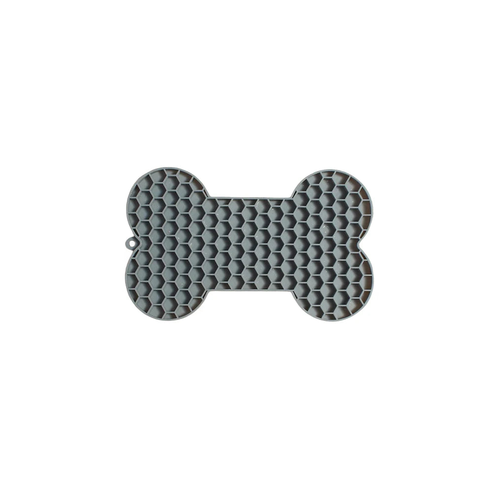 Dog Lick Mat Bone-shaped Silicon Licking Mat With Suction Dog Lick Slow Feeder Licky Mat Pet Bathing Distraction Pads Food Plate